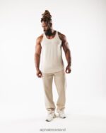 Clothing IE Alphalete Men Wolf Head Tank Sea Salt Brown 2L4400564 - Image 2