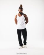 Clothing IE Alphalete Men Wolf Head Tank White/Pewter 2L4400563 - Image 2