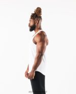 Clothing IE Alphalete Men Wolf Head Tank White/Pewter 2L4400563 - Image 3