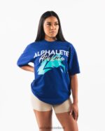 Clothing IE Alphalete Unisex AA Beach Tee Royal Blue 2L4400220 - Image 2