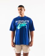 Clothing IE Alphalete Unisex AA Beach Tee Royal Blue 2L4400220 - Image 4
