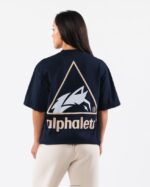 Clothing IE Alphalete Unisex Crest Tee Navy Blue 2L4400178 - Image 4
