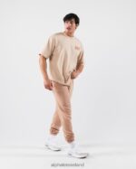 Clothing IE Alphalete Unisex Cryptic Tee Beige Brown 2L4400214 - Image 5