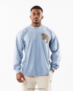 Clothing IE Alphalete Unisex Dimensional Tee Sky Blue 2L4400546 - Image 2