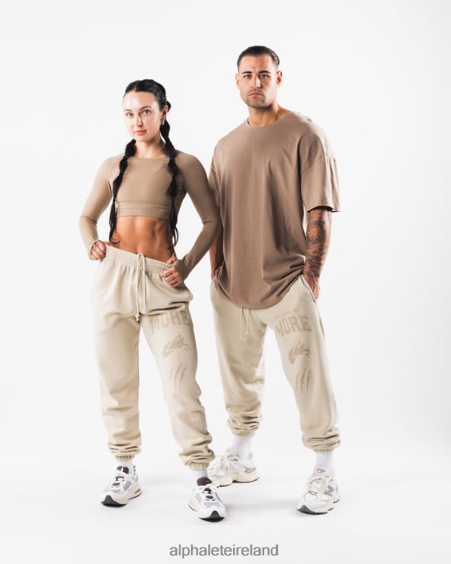 Clothing IE Alphalete Unisex Earth Dye Graphic Jogger Shell Brown 2L4400456 - Image 2