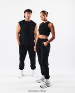 Clothing IE Alphalete Unisex Earth Dye Natural Jogger Black 2L4400463 - Image 2