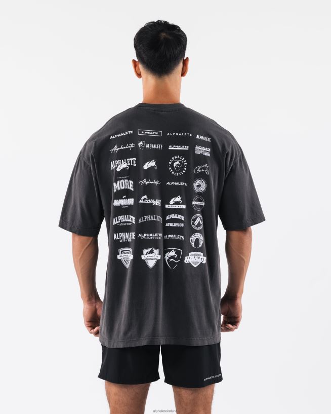 Clothing IE Alphalete Unisex Heritage Tee Vintage Black 2L4400182 - Image 2