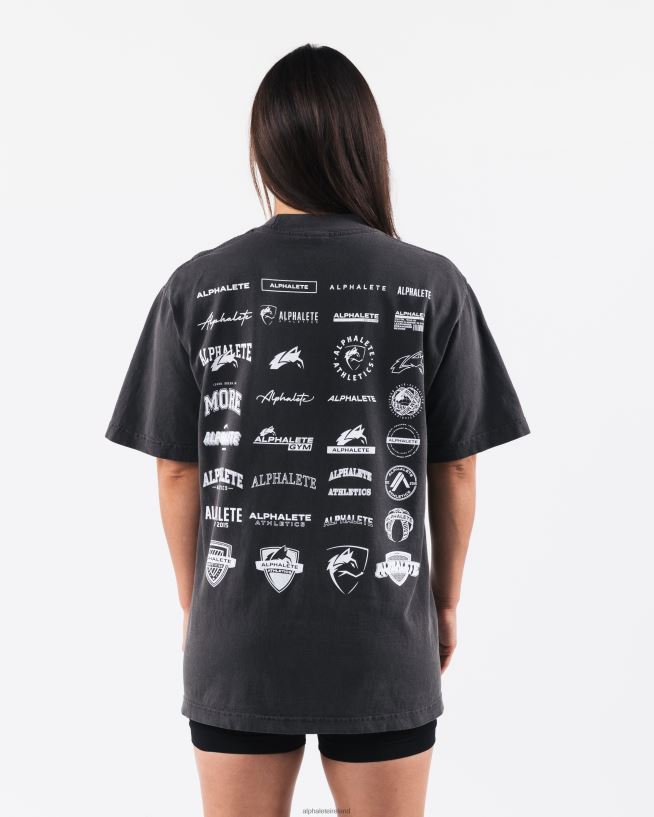 Clothing IE Alphalete Unisex Heritage Tee Vintage Black 2L4400182 - Image 4