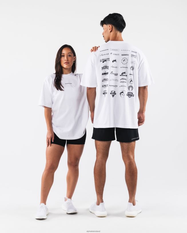 Clothing IE Alphalete Unisex Heritage Tee White 2L4400181 - Image 1