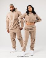 Clothing IE Alphalete Unisex King Jogger Linen Brown 2L4400482 - Image 2