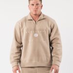 Clothing IE Alphalete Unisex King Quarter Zip Linen Brown 2L4400481