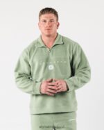 Clothing IE Alphalete Unisex King Quarter Zip Sage Green 2L4400483