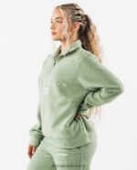 Clothing IE Alphalete Unisex King Quarter Zip Sage Green 2L4400483 - Image 3