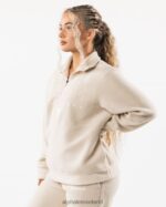 Clothing IE Alphalete Unisex King Quarter Zip Vanilla Brown 2L4400479 - Image 3