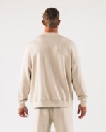 Clothing IE Alphalete Unisex Origin Crewneck Sea Salt Brown 2L4400264 - Image 4