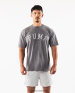 Clothing IE Alphalete Unisex Pump University Tee Charcoal Grey 2L4400229 - Image 2