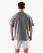 Clothing IE Alphalete Unisex Pump University Tee Charcoal Grey 2L4400229 - Image 4