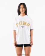Clothing IE Alphalete Unisex Pump University Tee White 2L4400228 - Image 3