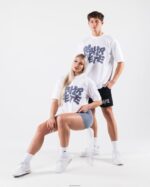 Clothing IE Alphalete Unisex Radial Blur Tee White 2L4400195
