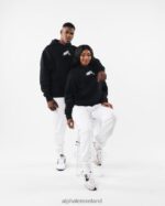 Clothing IE Alphalete Unisex Stencil Hoodie Black 2L4400272 - Image 2