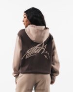 Clothing IE Alphalete Unisex Stencil Hoodie Cashmere Brown 2L4400271 - Image 4