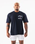 Clothing IE Alphalete Unisex Texas Tee Navy Blue 2L4400230 - Image 3
