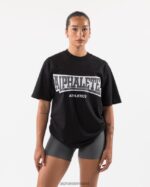 Clothing IE Alphalete Unisex Varsity Tee Black 2L4400218 - Image 3