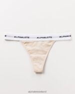 Clothing IE Alphalete Women Acute Thong Vanilla Brown 2L4400469 - Image 3