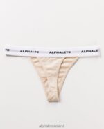 Clothing IE Alphalete Women Acute Thong Vanilla Brown 2L4400469 - Image 4