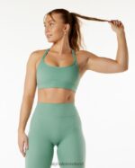 Clothing IE Alphalete Women Alphalux Tri Bra Ivy Green 2L4400142