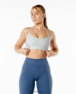 Clothing IE Alphalete Women Alphalux Tri Bra Thundercloud Grey 2L4400141