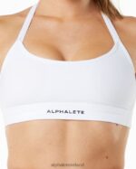 Clothing IE Alphalete Women Alphalux Tri Bra White 2L4400140 - Image 4
