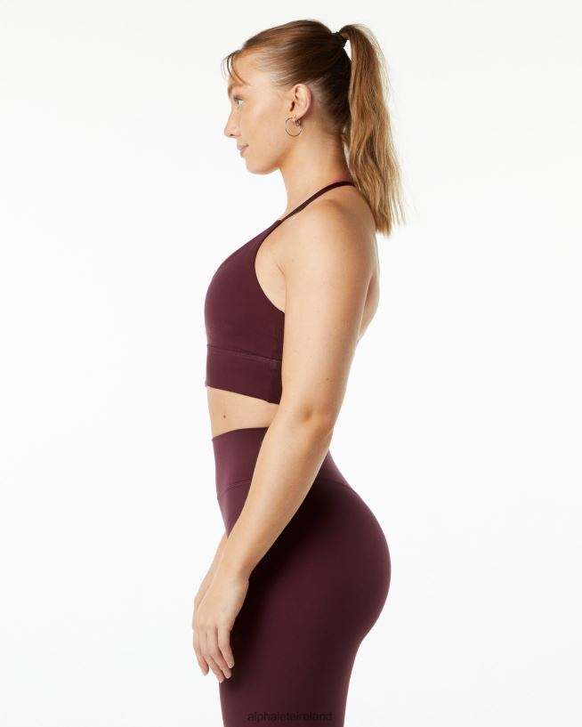 Clothing IE Alphalete Women Alphalux Wonder Bra Black Cherry Red 2L4400139 - Image 3