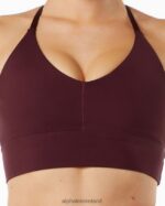 Clothing IE Alphalete Women Alphalux Wonder Bra Black Cherry Red 2L4400139 - Image 4