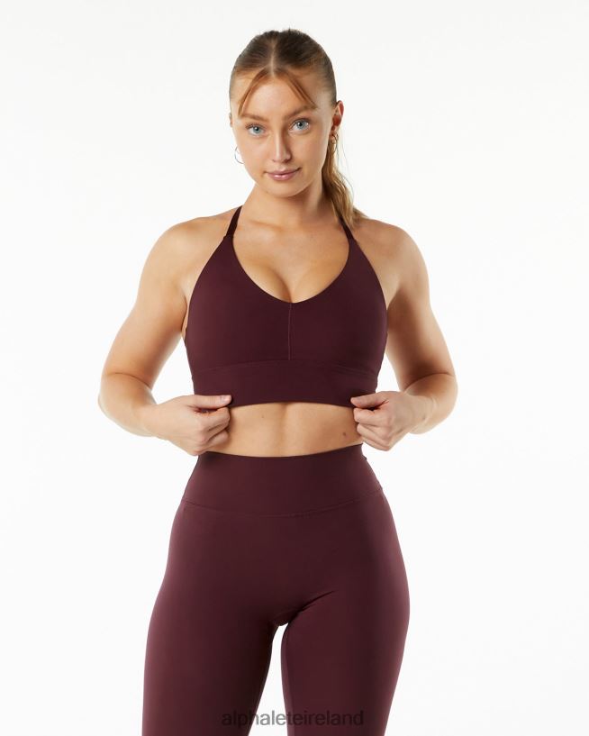Clothing IE Alphalete Women Alphalux Wonder Bra Black Cherry Red 2L4400139 - Image 1