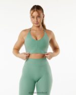 Clothing IE Alphalete Women Alphalux Wonder Bra Ivy Green 2L4400135