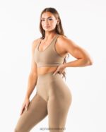 Clothing IE Alphalete Women Amplify Bra Chai Brown 2L4400103 - Image 3