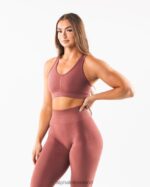 Clothing IE Alphalete Women Amplify Bra Rose Red 2L440097 - Image 3
