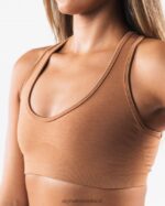 Clothing IE Alphalete Women Amplify Contour Bra Clay Brown 2L440062 - Image 5