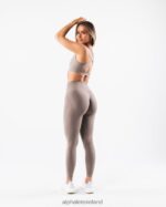 Clothing IE Alphalete Women Amplify Contour Bra Mocha Brown 2L440063 - Image 4
