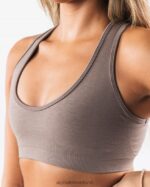 Clothing IE Alphalete Women Amplify Contour Bra Mocha Brown 2L440063 - Image 5