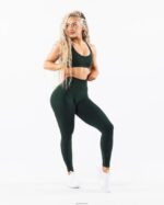 Clothing IE Alphalete Women Amplify Contour Legging Central Park Green 2L4400371 - Image 2