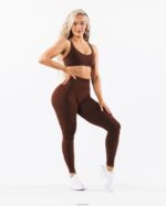 Clothing IE Alphalete Women Amplify Contour Legging Manhattan Brown 2L4400374 - Image 2