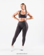 Clothing IE Alphalete Women Amplify Contour Legging Pewter Grey 2L4400406 - Image 2