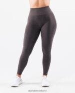Clothing IE Alphalete Women Amplify Contour Legging Pewter Grey 2L4400406 - Image 3