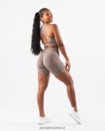 Clothing IE Alphalete Women Amplify Contour Short 5" Mocha Brown 2L4400315 - Image 2