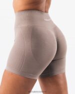 Clothing IE Alphalete Women Amplify Contour Short 5" Mocha Brown 2L4400315