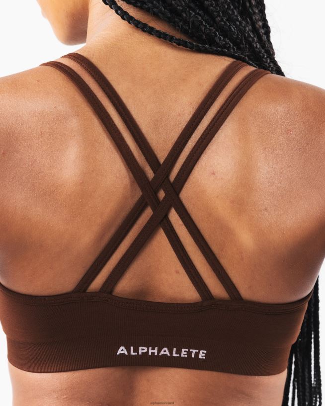 Clothing IE Alphalete Women Amplify Deep V Bra Manhattan Brown 2L440012 - Image 5