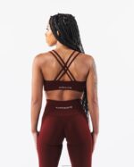 Clothing IE Alphalete Women Amplify Deep V Bra New Burgundy Red 2L440010 - Image 2