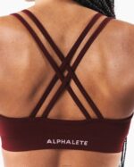 Clothing IE Alphalete Women Amplify Deep V Bra New Burgundy Red 2L440010 - Image 5
